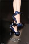 JAMIEshow - JAMIEshow - Blue Rivet Heel Shoe - Chaussure